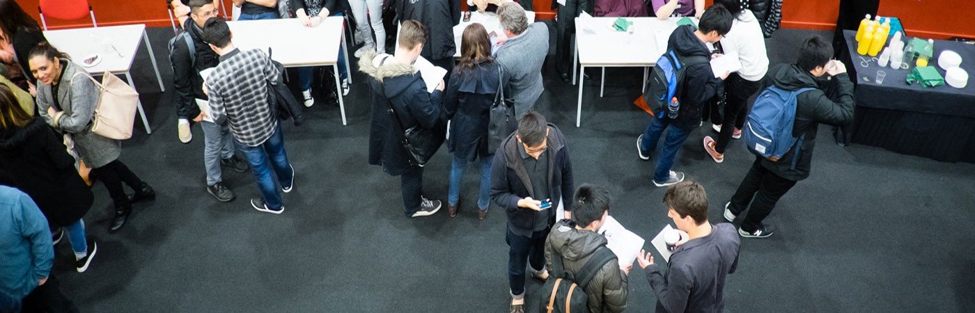 A group of students at an event in University Place Manchester