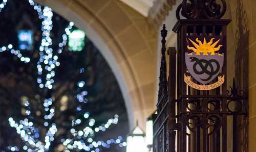 Gates to the University on Oxford Road Manchester